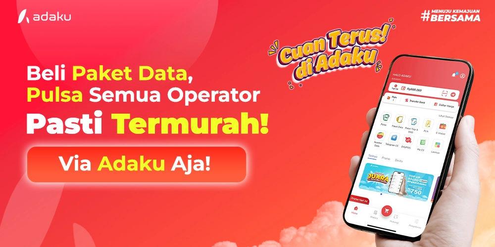 Gambar Adaku - aplikasi PPOB, paket data, pulsa murah, semua operator, agen pulsa, token PLN