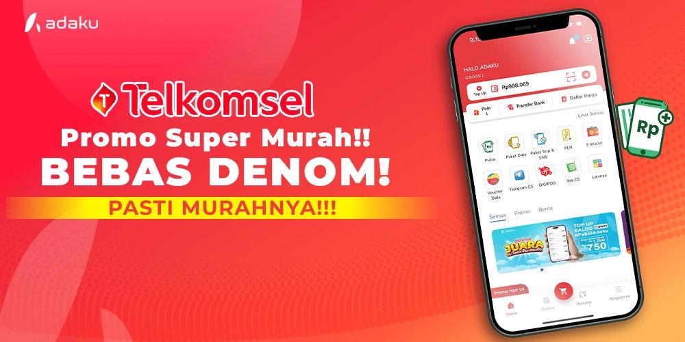 Gambar Adaku - Dapatkan promo pulsa super murah dari Telkomsel hanya di Adaku!